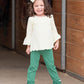 Rufflebutts Girls Ivory Bow Headband - One Size