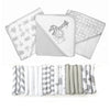 Spasilk Bath Hooded Towels & Baby Washcloths Set, Baby Bath Essentials For Everyday Use, 23-Piece Gift Set, Gray Lion