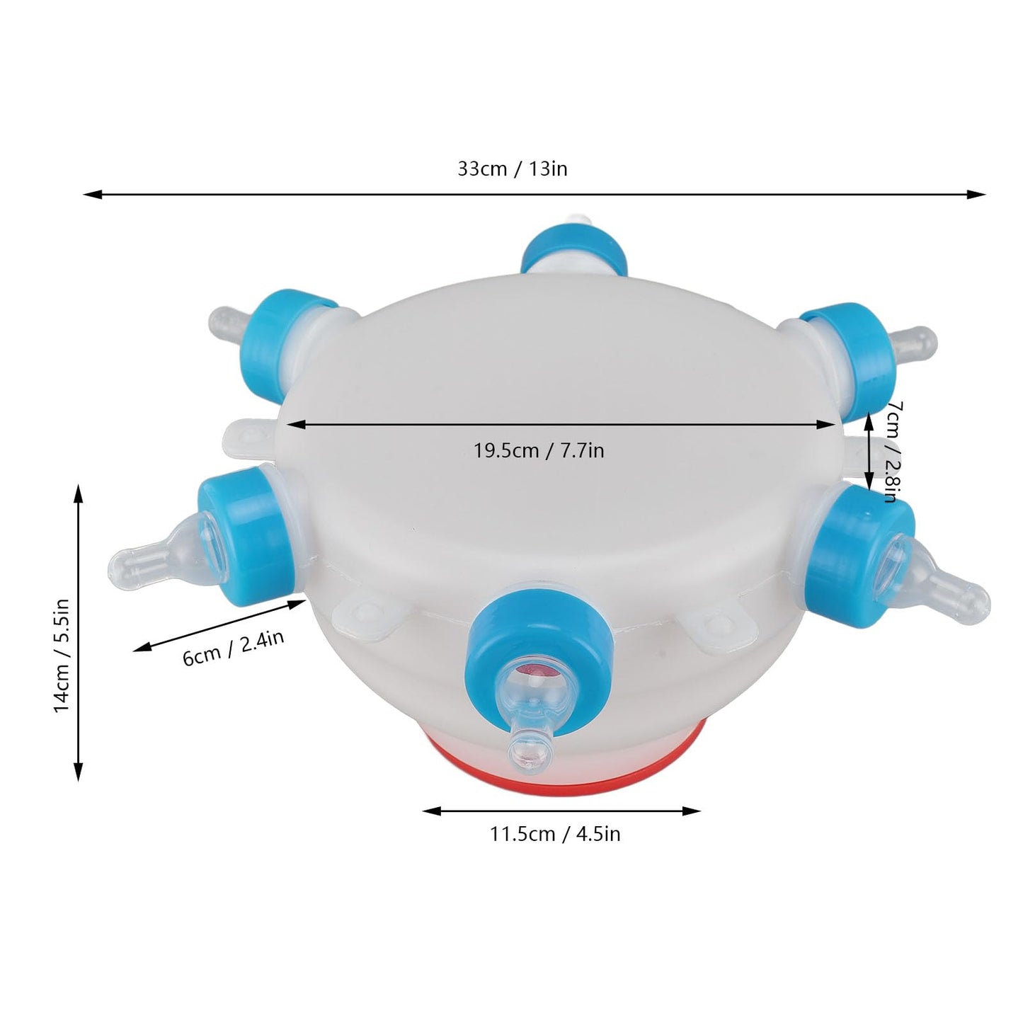 Lamb Milk Feeder Bottle, 6 Pacifier Round Pc Plastics Easy To Clean Sheep Feeding Cup, Portable Safe Milk Pot For Piglet Lamb, L