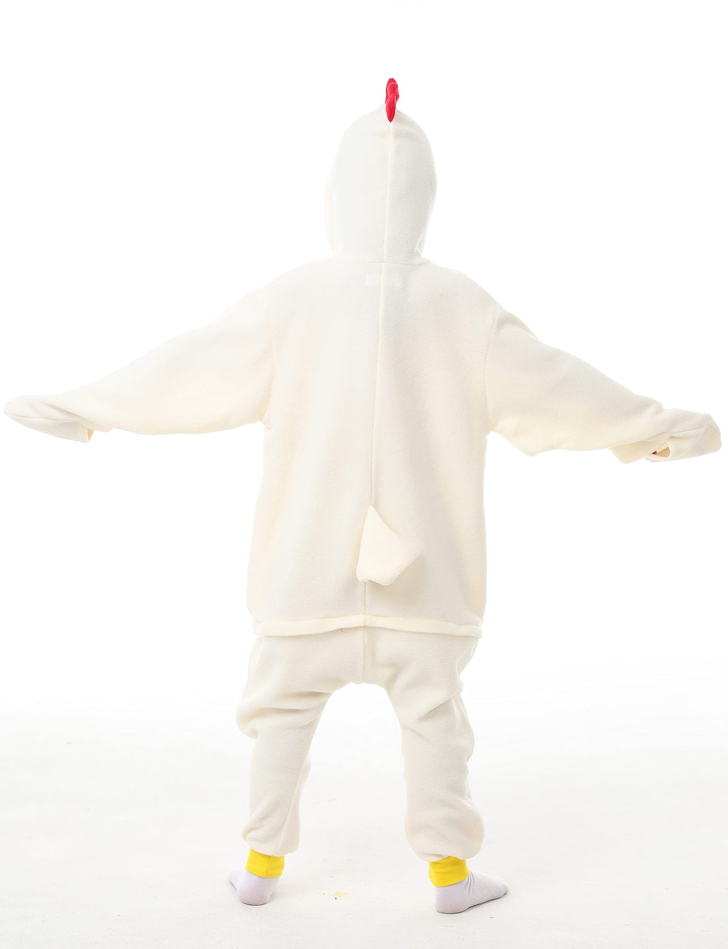 Canasour Chicken Onesie Kids Halloween Cosplay Costume Girls One Piece Rooster Pjs Anime Unisex Hoodie Pajamas For 6-8 Years Boy