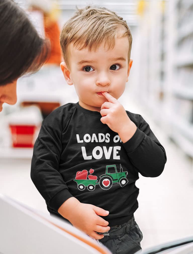 Loads Of Love Boys Valentines Day Shirt Toddler Valentine Long Sleeve Shirts 3T Black