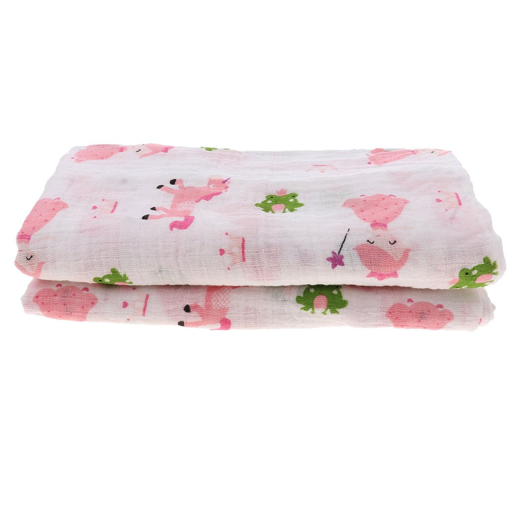 BNF Baby Cotton Gauze Wrap Towel Infant Swaddle Blankets Frog Unicorn | Baby | Nursery Bedding | 1xPiece Baby Cotton Gauze Blank