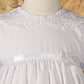 Girls Special Occasion 24' Poly Cotton Batiste Christening Baptism Gown With Lace Collar And Hem 3M