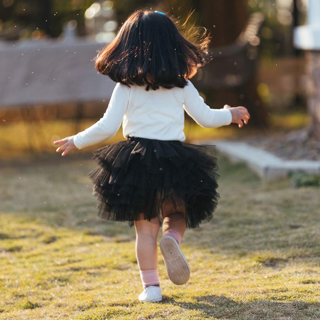 Colorful Childhood Baby Girls Tutu Skirt Toddler 6 Layered Tulle Tutus 1-8T Black Size 7-8T
