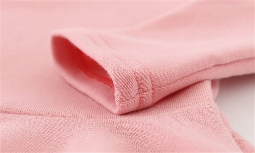 Csbks Toddler Baby Girls Long Sleeve Cotton Dress Solid Ruffle Tops 3T Pink