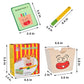 MIKNEKE Wooden French Fries Sorting & Stacking Toys for Toddlers, Montessori Toys for 3 Year Old, Preschool Educational Toys to