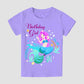 Doctor Unicorn Birthday Girls Mermaid Outfit Set Costume Tutu Skirt Dress, Mermaid Birthday Shirt, Headband & Satin Sash (Blue/P