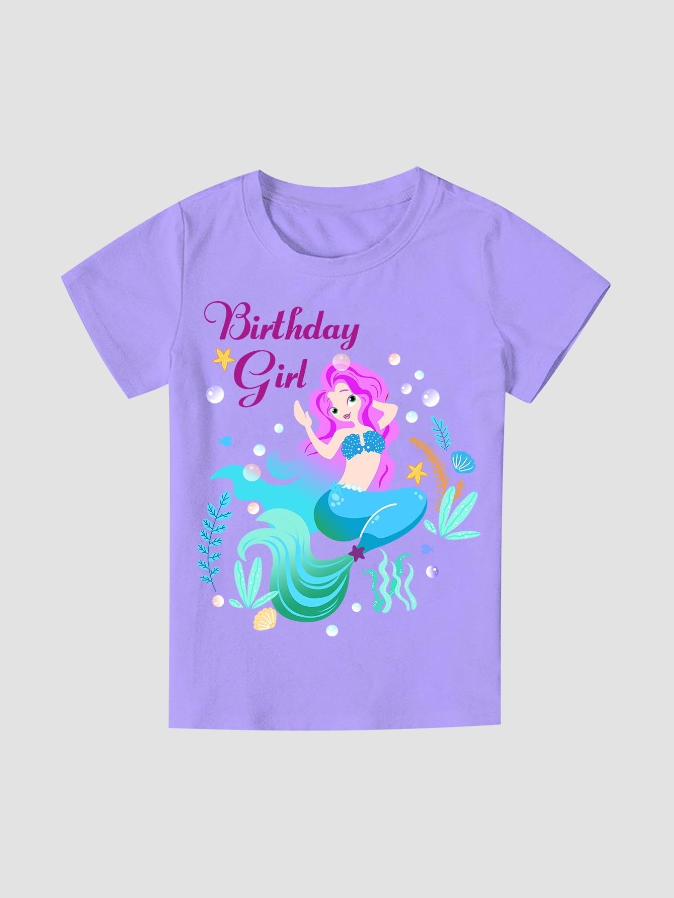 Doctor Unicorn Birthday Girls Mermaid Outfit Set Costume Tutu Skirt Dress, Mermaid Birthday Shirt, Headband & Satin Sash (Blue/P