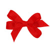 Wee Ones Girls' Classic Grosgrain Hair Bow With Plain Wrap Center On A Weestay Hair Clip, Handmade, Baby Sized Bow, Red