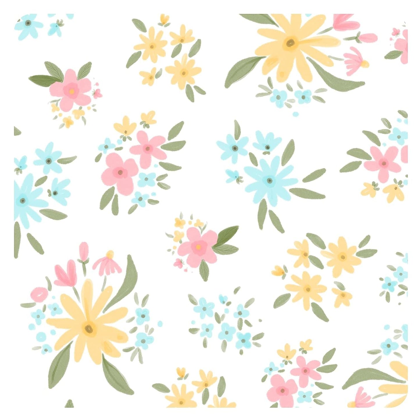 Bapronbaby Pastel Floral Splash Mat - Waterproof Catch-All For Under High Chairs, Floors, Tables, Playtime Or Arts & Crafts - Ma