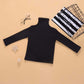 Kids Toddler Baby Little Girl Turtleneck T-Shirt Sweater Tunic Long Sleeve Plain Solid Blouse Tops Fall Winter Clothes (Black, 1