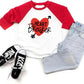 Future Ladies Man Current Mama'S Boy Raglan T-Shirt Toddler Boy Valentine'S Day 3/4 Sleeve Top Spring Cotton Outfit (5-6T, Red5)