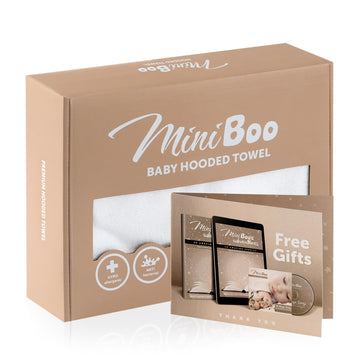 Miniboo Premium Ultra-Soft Viscose Made From Bamboo Baby Hooded Towel With Unique Design - Hypoallergenic, Organic Baby Towels F