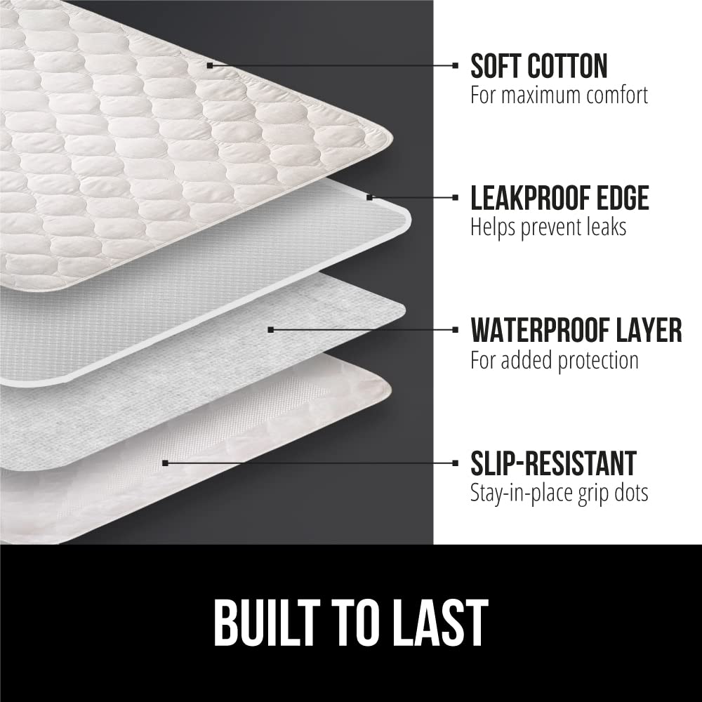 Gorilla Grip Washable Toddler Mattress Incontinence Pads, Reusable Waterproof Bed Underpads, Absorbent Leak Proof 52X34 2 Pack S