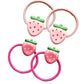 Strawberry Snap Clips Baby Girls Fruit Hair Bow Clips Strawberry Hair Ring Tie BBW24 (Set-E)