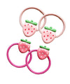 Strawberry Snap Clips Baby Girls Fruit Hair Bow Clips Strawberry Hair Ring Tie BBW24 (Set-E)