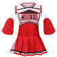 Yolsun Cheerleader Costume For Girls Halloween Cute Uniform Outfit (120(4-5Y), Red)