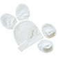 Picksparrow Baby Cotton CapBootiesMittens Set(1)/Newborn Essentials (Design  Plain White, 0 Months3 Months)