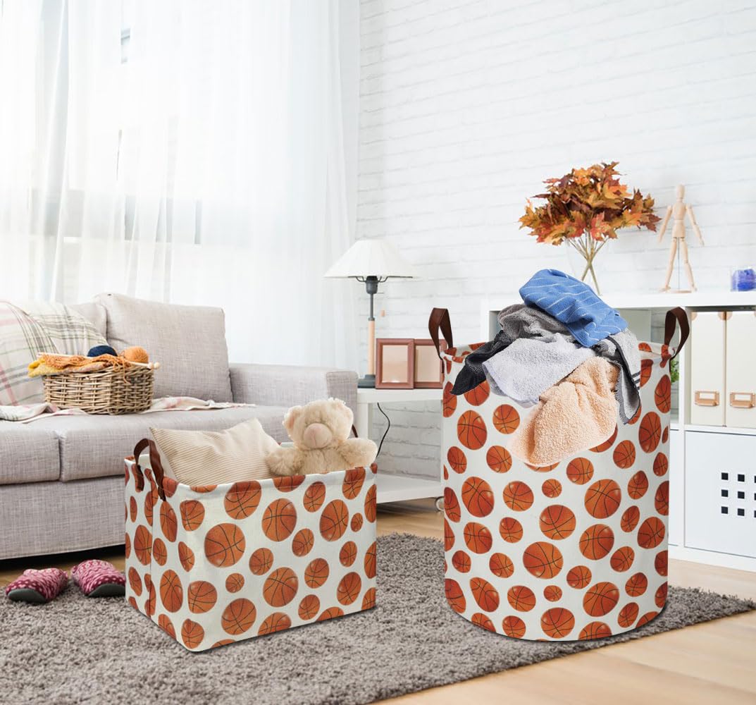 Hkec 19.7' Basketball Laundry Basket,Dirty Clothes Laundry Hamper,Waterproof Foldable Toys Storage Bin,Room Decor, Gift Baskets