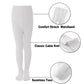 Epeius Toddler Girls Thick Cable Knit Leggings Warm Cotton Pantyhose Dress Tights School Uniform Tights Baby Stockings Ivory Whi