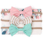 Sannidhi Hair Band For New Born Baby Girl Soft Nylon Elastic Bow Headband Baby Girl 06 Months Hair Accessory  3 Pieces