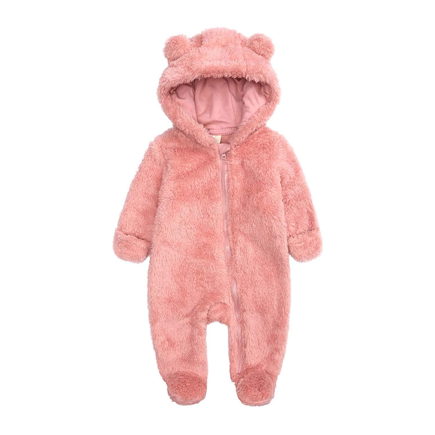 Baby Girls Warm Onesies Hoodies Winter Outwear Outfits Fluzzy Jumpsuit – Cutebab WBBAPB0B1F5578T