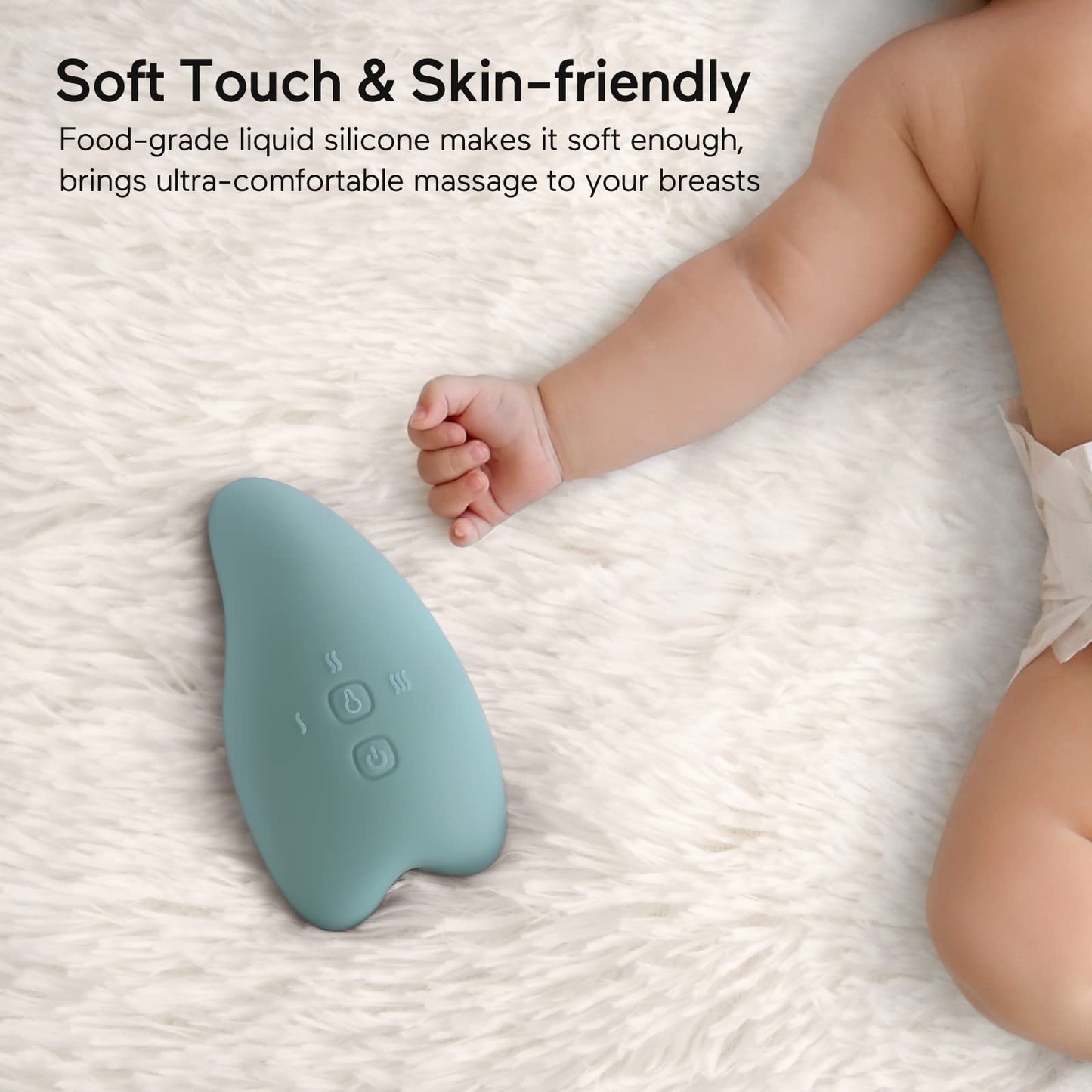 Momcozy Warming Lactation Massager 2-In-1, Soft Breast Massager For Breastfeeding, Heat + Vibration Adjustable For Clogged Ducts