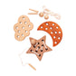 ATORSE 3 Pieces Wooden Lacing Threading Toys Montessori for Birthday Gift Moon