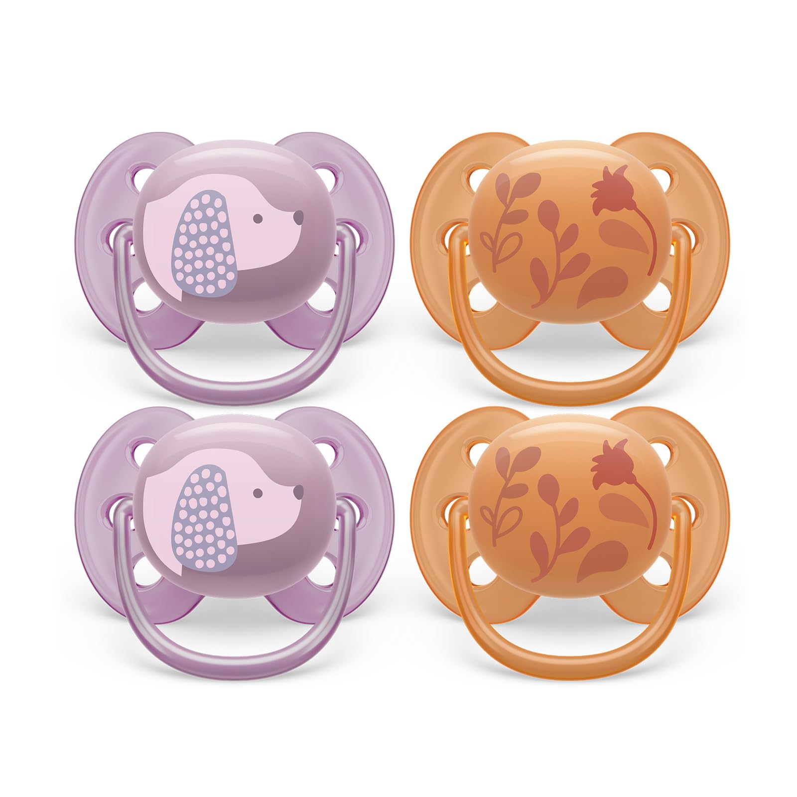 Philips Avent Ultra Soft Pacifier - 4 X Soft And Flexible Baby Pacifiers For Babies Aged 6-18 Months, Bpa Free With Sterilizer C