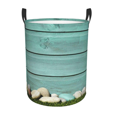 Pevtufa Wood Grain Foldable Laundry Basket Organizer,Fabric Clothes Toy Storage Basket Nursery Hamper Storage Bin For Household 