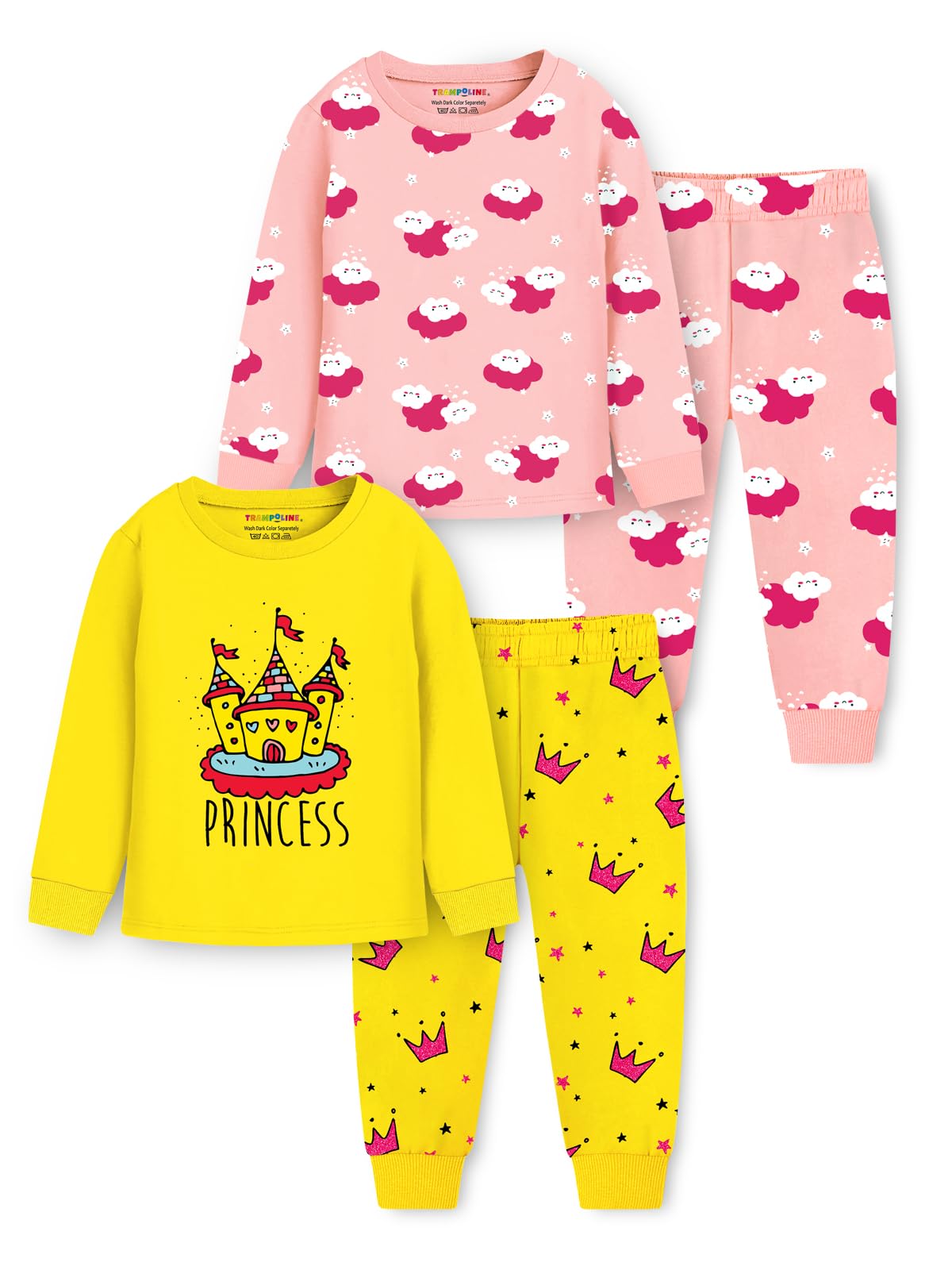 Trampoline Girls Pack of 2 Graphic Printed Night Suits Set (TRMNSS127_2) Multicolour