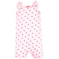Hudson Baby Unisex Baby Cotton Rompers, Pink Strawberry, 9-12 Months