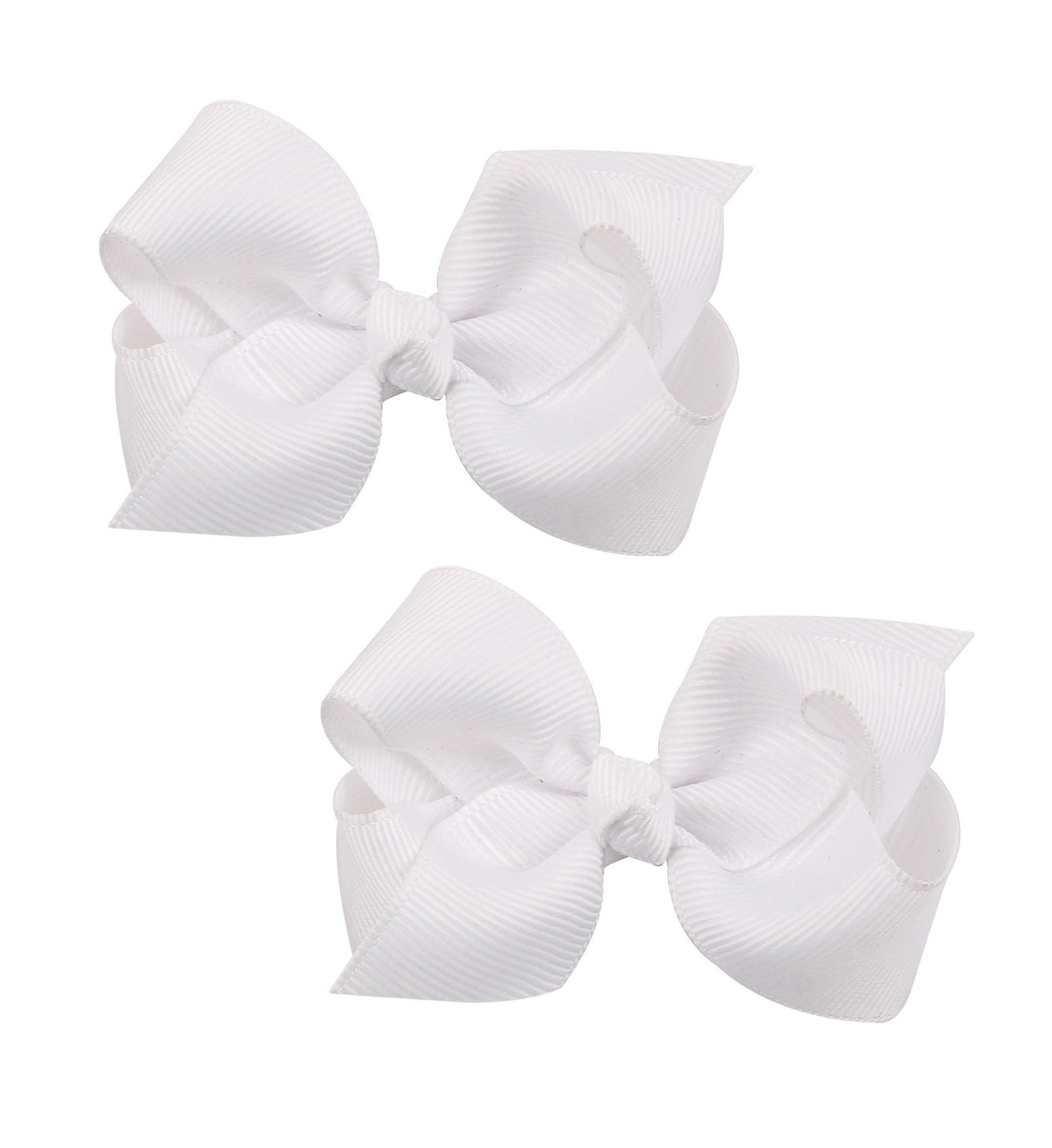 Koolgil Baby Girl's 2Pcs Cute 3 Inch Pure Color Bow-knot Hair Clip for Photography Travel Daily Life (White)