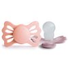 FRIGG Lucky Symmetrical SilkySoft Silicone Baby Pacifier | Made in Denmark | BPA-Free (Pretty in Peach/Primrose, 6-18 Months)