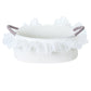 Cotton Rope Gift Basket with Handle- White Woven Storage Basket with Organza Lace, Decorative Bin for Baby Shower, Housewarming,