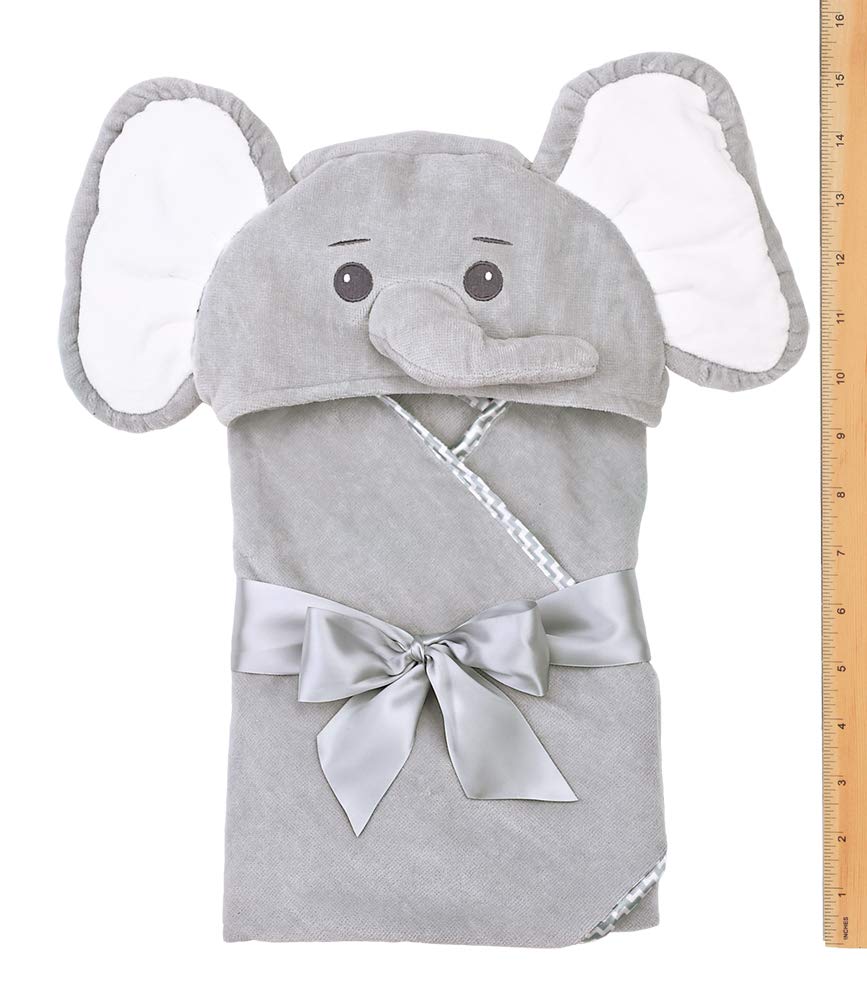 Bearington Baby Lil' Spout Elephant Hooded Bath Towel, 24' X 24'