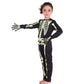 Kids Halloween Skeleton Costumes Glow In The Dark White Bones Stretch Body Suit For Boys Girls