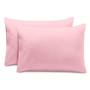 Bare Home Microfiber Pillow Cases - Toddler Size Set Of 2 Cooling Pillowcases Double Brushed Light Pink Pack Easy Care (Toddler
