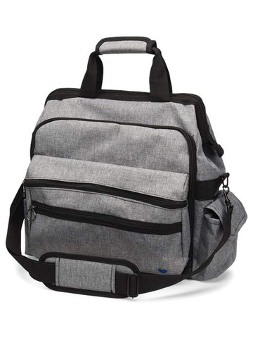 Nurse Mates Ultimate Nursing Bag | Multiple Compartments | Interior Laptop Compartment | Durable Zippers | Grey Linen