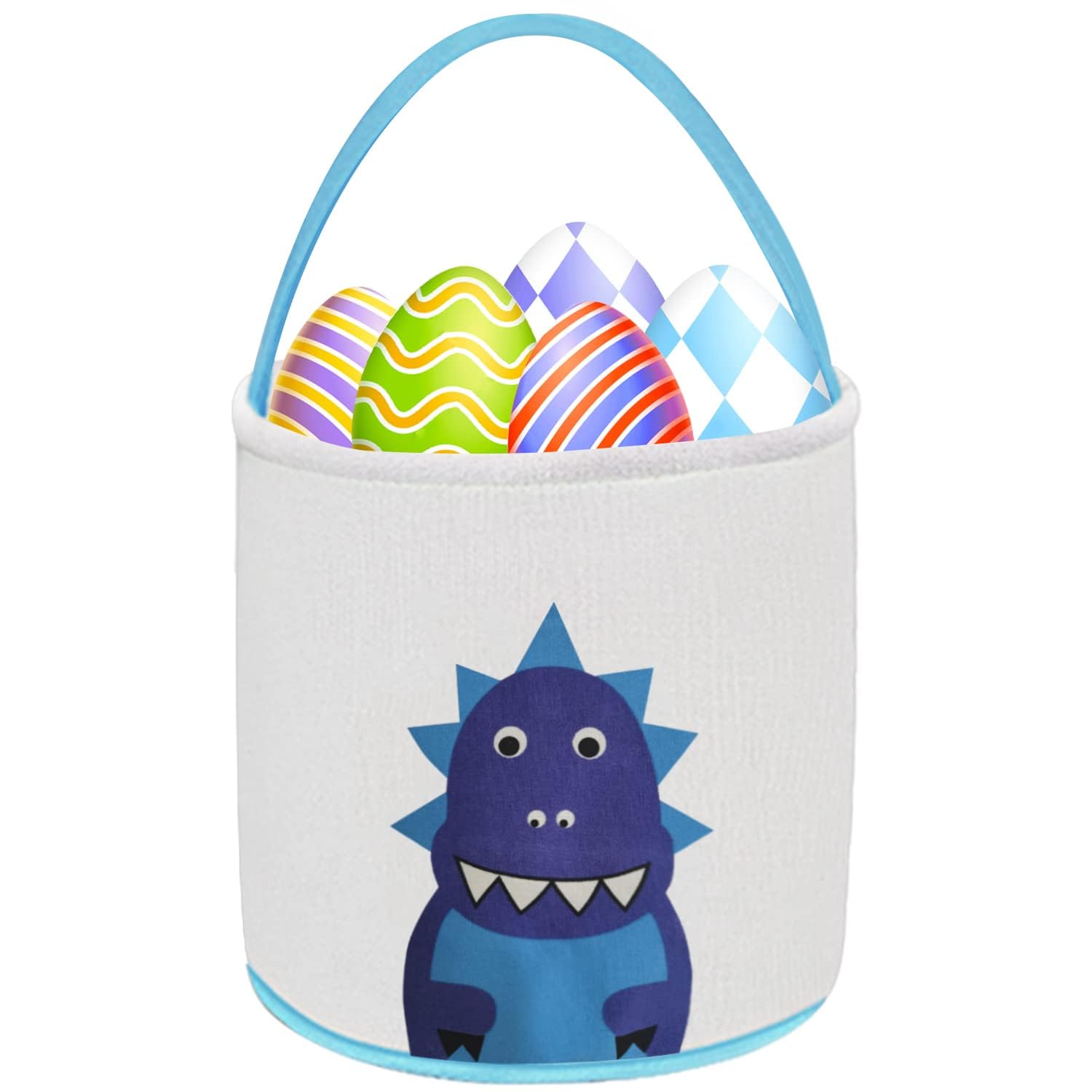 Leesgel Easter Baskets, Dinosaur Easter Basket For Kids, Easter Egg Hunt Basket With Handle Easter Buckets Easter Party Supplies