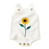 Simplee Kids Baby Girls Sunflower Knit Rompers White Knit Clothes For Newborn Baby Girls