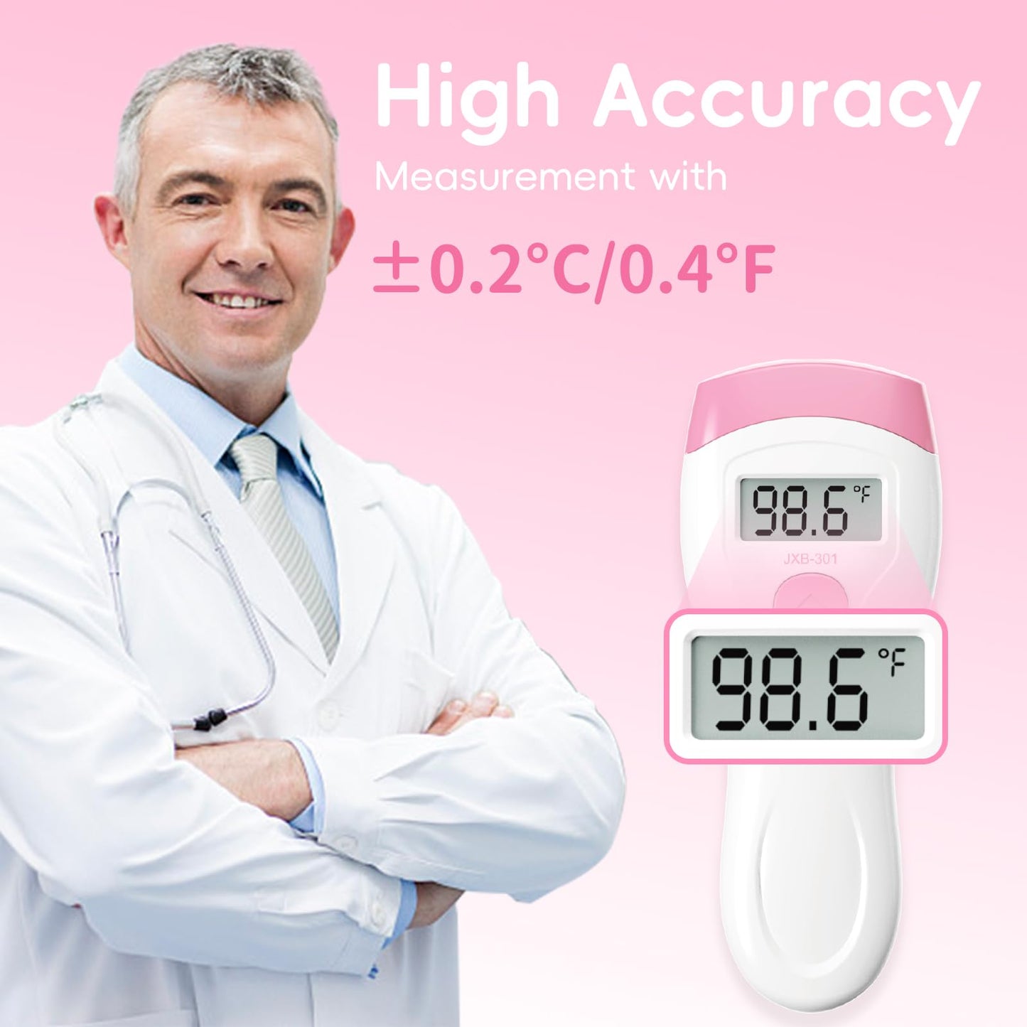 Snomd Non-Touch Forehead Thermometer, Digital 2-In-1 Infrared Thermometer For Adults, Kids, And Babies With Fever Alarm, Instant