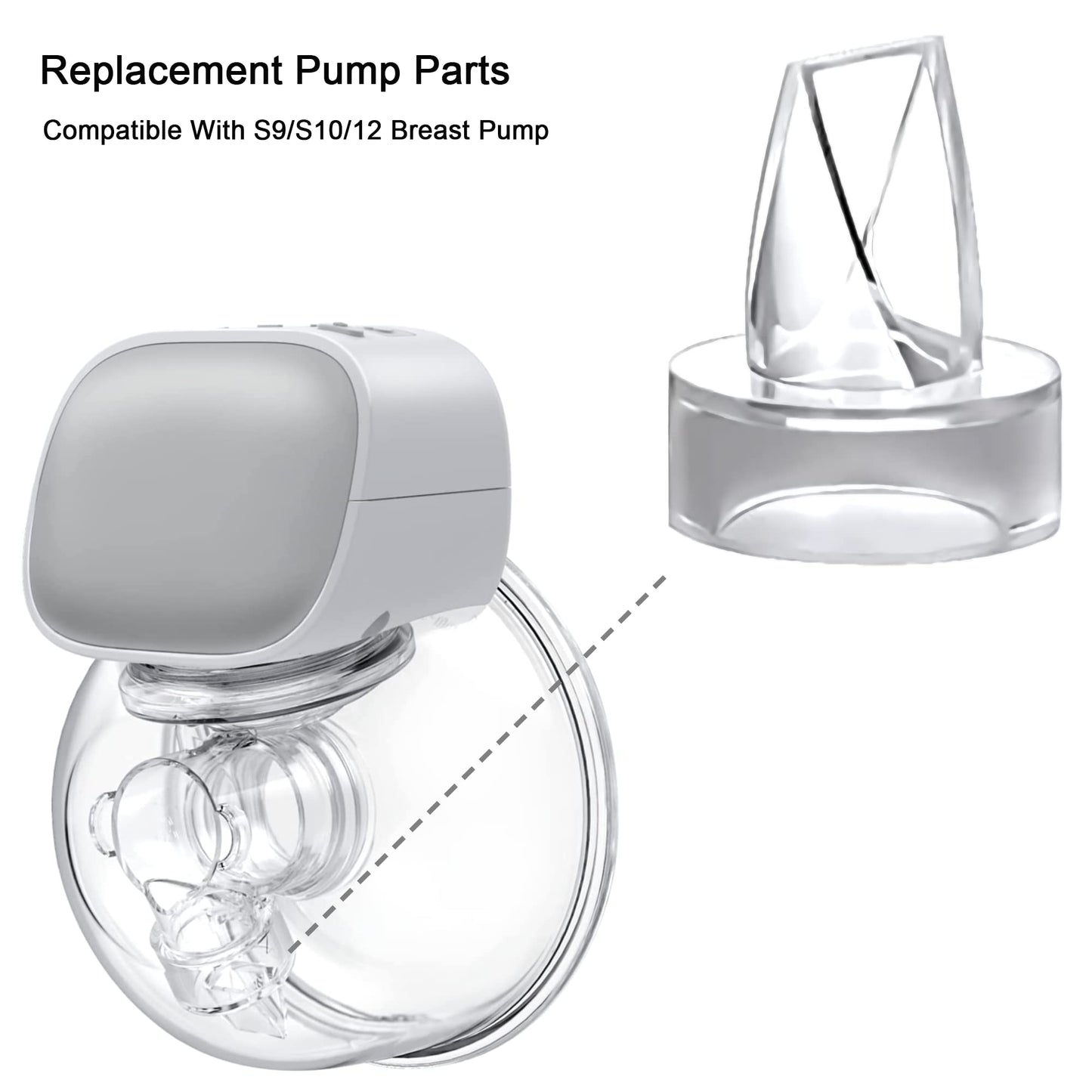 Duckbill Valve 4Pcs Compatible With S9/S10/S12, Wearable Breast Pump Parts Accessories Replace (4 Piece Set)