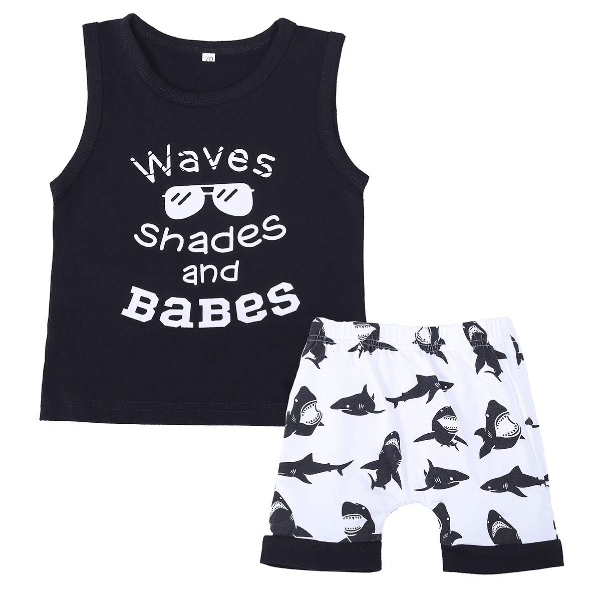 Toddler Baby Boy Cartoon Short Sleeve Button Down Shirt & Casual Shorts Kids Summer Outfits Clothes Set  (Jeans 2, 18-24 Months)