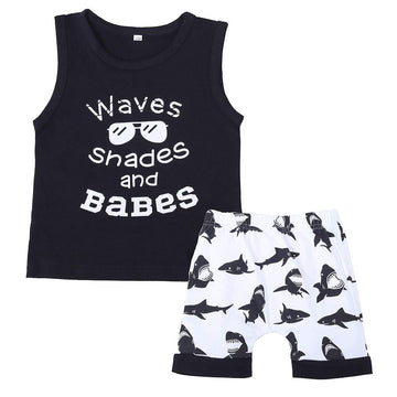 Toddler Baby Boy Cartoon Short Sleeve Button Down Shirt & Casual Shorts Kids Summer Outfits Clothes Set  (Jeans 2, 18-24 Months)