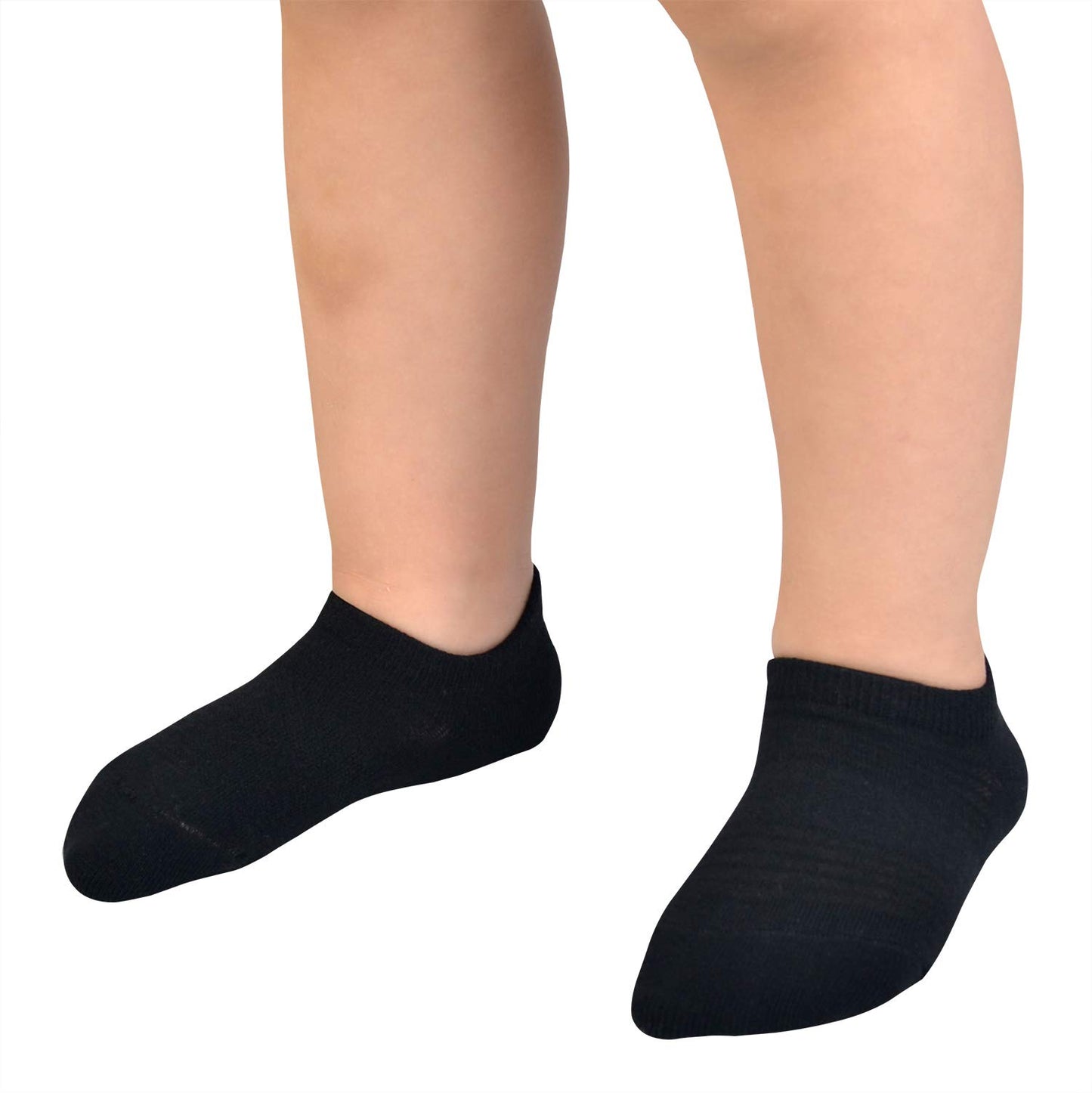 Jormatt 6 Pairs Toddler Little Girls Boys No Show Socks Thin Cotton Soft Anti Slip Low Cut Socks Breathable With Grips, Black An
