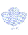 Rufflebutts Baby/Toddler Girls Periwinkle Blue Striped Seersucker Swim Hat - 0-12M