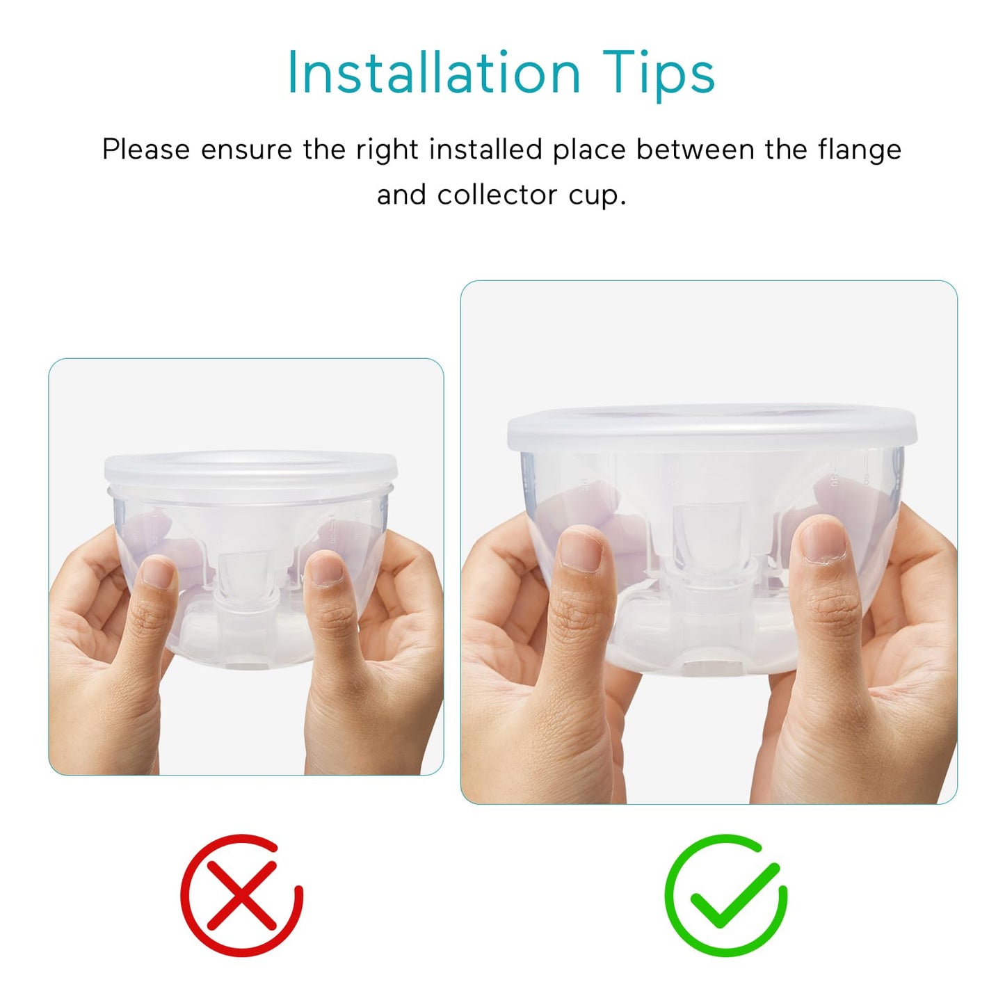 Paruu P10 Full Set Collector Cup, Original Breast Pump Parts, Wearable Breast Pump Replacement Accessories, 1 Set