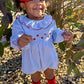 Mlpeerw My First Valentines Day Baby Girl Outfit Newborn Heart Smocked Bubble Romper Bodysuit Cute Valentines Day Clothes (Valen