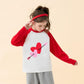 Ddsol Toddler Little Girl Valentine Day Shirt Baby Kid Love Heart Breaker Print Tshirt Red White Raglan Long Sleeve Cotton Tee T